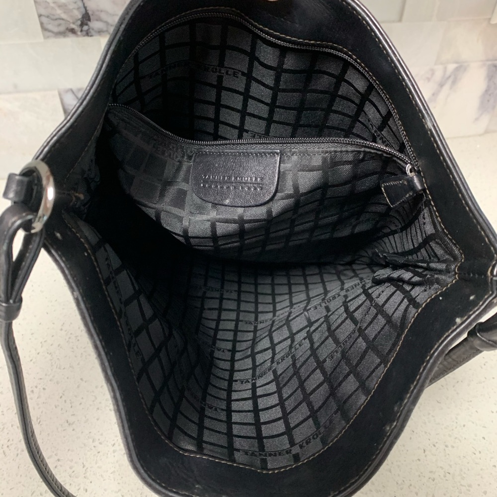 TANNER KROLLE black leather brown suede bag purse - Picture 5 of 9